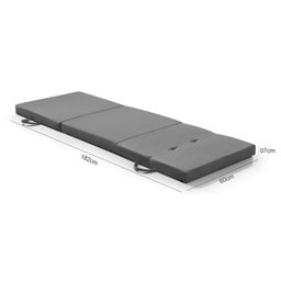 Cama Dobrável Portátil Estofado Camping Viagem Espuma D24 - Cinza - 4