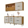 Cozinha Modulada Nesher Imperatriz 4 Peças com Nicho Adega e Portas Basculante - Freijó/off White - 1