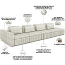 Ver imagem 4 de Sofá Ilha com Puff para Sala Living 465cm Amber M03 Bouclê Bege Claro - Lyam Decor