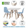 Conjunto de Mesa Eames Eiffel Infantil Madeira 68cm Quadrado Branco 2 Cadeiras Azul - 3
