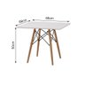 Conjunto de Mesa Eames Eiffel Infantil Madeira 68cm Quadrado Branco 2 Cadeiras Azul - 5