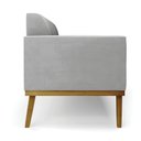 Ver imagem 7 de Poltrona Namoradeira Decorativa Isabella Pés Fixo em Madeira Castanho Suede Cinza G19 - Gran Belo
