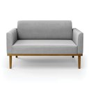 Ver imagem 6 de Poltrona Namoradeira Decorativa Isabella Pés Fixo em Madeira Castanho Suede Cinza G19 - Gran Belo