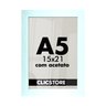 Kit 05 Molduras A5 15x21cm com Acetato e Fundo para Quadros Diplomas Certificados Fotos Cor:branco - 1