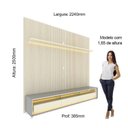 Ver imagem 6 de Rack com Painel para TV para 90 Polegadas com LED, em MDF e Pés em Madeira Maciça Cinza Off-White