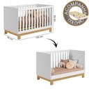 Ver imagem 2 de Berço Mini Cama e Roupeiro com Cômoda Qencanto Slim Freijó Branco Acetinado Qmovi + Colchão Gazin