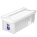 Ver imagem 1 de Caixa Organizadora Plástica Estreita 8l com Tampa Ordene Transparente Multiuso Radical