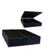 Cama Báu Box Base Queen Bipartido Suede Preto com Pistão a Gás - 2