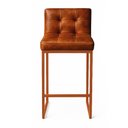 Ver imagem 5 de Banqueta Cozinha Alta com Encosto Industrial Kit 4 Bronze Lirina Pu C05 - D’Rossi