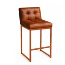 Ver imagem 6 de Banqueta Cozinha Alta com Encosto Industrial Kit 4 Bronze Lirina Pu C05 - D’Rossi