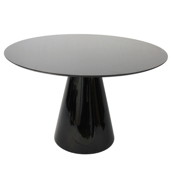 Mesa de Jantar Cone Redonda 160 Cm Laqueada Linn Design Decor Preto - 3