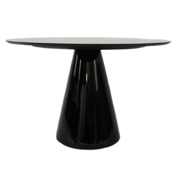 Mesa de Jantar Cone Redonda 160 Cm Laqueada Linn Design Decor Preto - 4