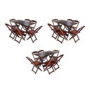 Ver imagem 1 de Kit 3 Jogos De Mesa Dobravel Com 6 Cadeiras De Madeira 120X70 Para Restaurante E Bar - Imbuia