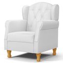 Ver imagem 1 de Poltrona de Amamentação e Descanso com Pés de Madeira Lucy P04 Sintético Branco - Mpozenato