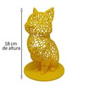 Ver imagem 4 de Gato Sentado 18 Cm Vazado 3d Enfeite Objeto Decorativo Decoração Amarelo