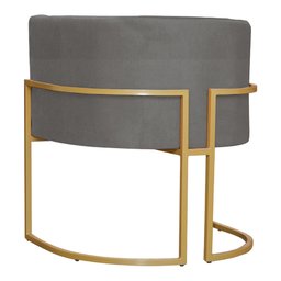 Kit 2 Poltronas Decorativa Sala de Estar Luana Base Gold Suede - 7
