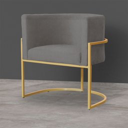 Kit 2 Poltronas Decorativa Sala de Estar Luana Base Gold Suede - 5