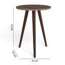 Ver imagem 4 de Mesa Lateral Redonda Bento com Pés em Madeira Maciça - Rústico