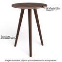 Ver imagem 2 de Mesa Lateral Redonda Bento com Pés em Madeira Maciça - Rústico