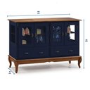 Ver imagem 4 de Buffet Aparador 4 Portas 2 Gavetas Prateleiras em Vidro 60510 Linz Móveis - Azul Petróleo/imbua