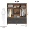 Guarda Roupa Casal 194,40 3 Portas 9 Gavetas Dante Estilo Mm Jatoba Grafite - 9