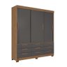 Guarda Roupa Casal 194,40 3 Portas 9 Gavetas Dante Estilo Mm Jatoba Grafite - 1