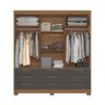 Guarda Roupa Casal 194,40 3 Portas 9 Gavetas Dante Estilo Mm Jatoba Grafite - 7