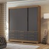 Guarda Roupa Casal 194,40 3 Portas 9 Gavetas Dante Estilo Mm Jatoba Grafite - 6