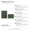 Ver imagem 4 de Kit Cristaleira com Buffet Bend Frisado Principal Incolar Musgo Metal Dourado