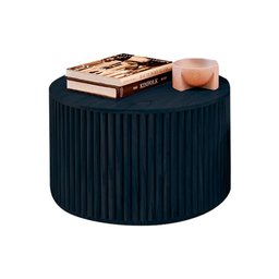 Mesa de Centro Decorativa Lua 02 D50cm em Madeira Maciça - Ébano - 1