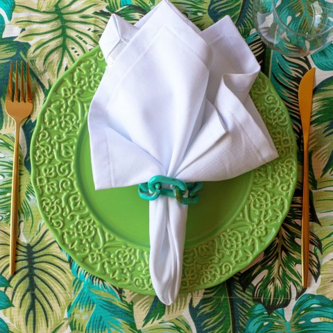 Kit Jogo Americano para 6 Lugares Mesa Posta Verde 52x36cm