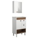 Ver imagem 1 de Conjunto Gabinete de Banheiro Istambul 1 Porta 1 Prateleira MDF - MDP 15mm 60cm Branco Jequitibá