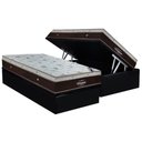 Ver imagem 1 de Conjunto Box Baú Solteiro Colchão Molas Ortobom Ensacadas Sleep King + Base Crc Suede Black (