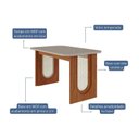 Ver imagem 3 de Escrivaninha Mesa Escritório MDF Tampo de Vidro 130cm Valentina Marrom