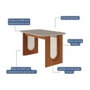 Ver imagem 4 de Escrivaninha Mesa Escritório MDF Tampo de Vidro 130cm Valentina Marrom