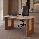 Ver imagem 1 de Escrivaninha Mesa Escritório MDF Tampo de Vidro 130cm Valentina Marrom