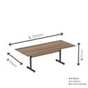 Ver imagem 6 de Mesa de Reunião 200cm para Escritório com Pés Tubulares em Aço Linha P15