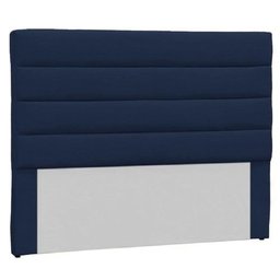 Cabeceira Casal Estofada Berlim Suede Azul Marinho -M&F Decor - 1