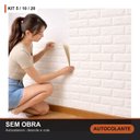 Ver imagem 3 de Papel de Parede 3D Tijolinho Autoadesivo 70x77 Espuma Alto Relevo Lavável sem Obra - Kit 20 Placas