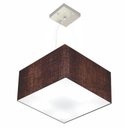 Ver imagem 1 de Lustre Pendente Quadrado Vivare Md-4195 Cúpula em Tecido 25/40x40cm - Bivolt - Café - Bivolt