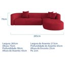 Ver imagem 3 de Sofá Modular Sala de Estar Decoração Luxo 265cm Lado Esquerdo Suede Celinne Luxuoso Yescasa