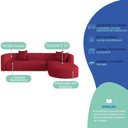 Ver imagem 4 de Sofá Modular Sala de Estar Decoração Luxo 265cm Lado Esquerdo Suede Celinne Luxuoso Yescasa