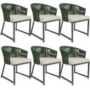 Ver imagem 1 de Kit 06 Cadeiras Decorativas para Área Gourmet Cozinha Corda Náutica Bethari D04 Verde - Lyam Decor