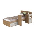 Ver imagem 1 de Cama de Solteiro Juvenil com Escrivaninha 4 Gavetas El Calafate Mel/Arenas CE1090