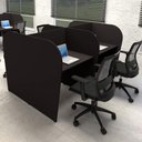 Ver imagem 1 de Mesa Dupla Atendimento Call Center 4 Pessoas 1,85m Preto F5 Cor:preto