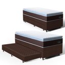 Ver imagem 1 de Cama Box com Colchao de Espuma D33 Pillow Top Comfort Luxo + Auxiliar de Espuma Unique Solteiro 88cm