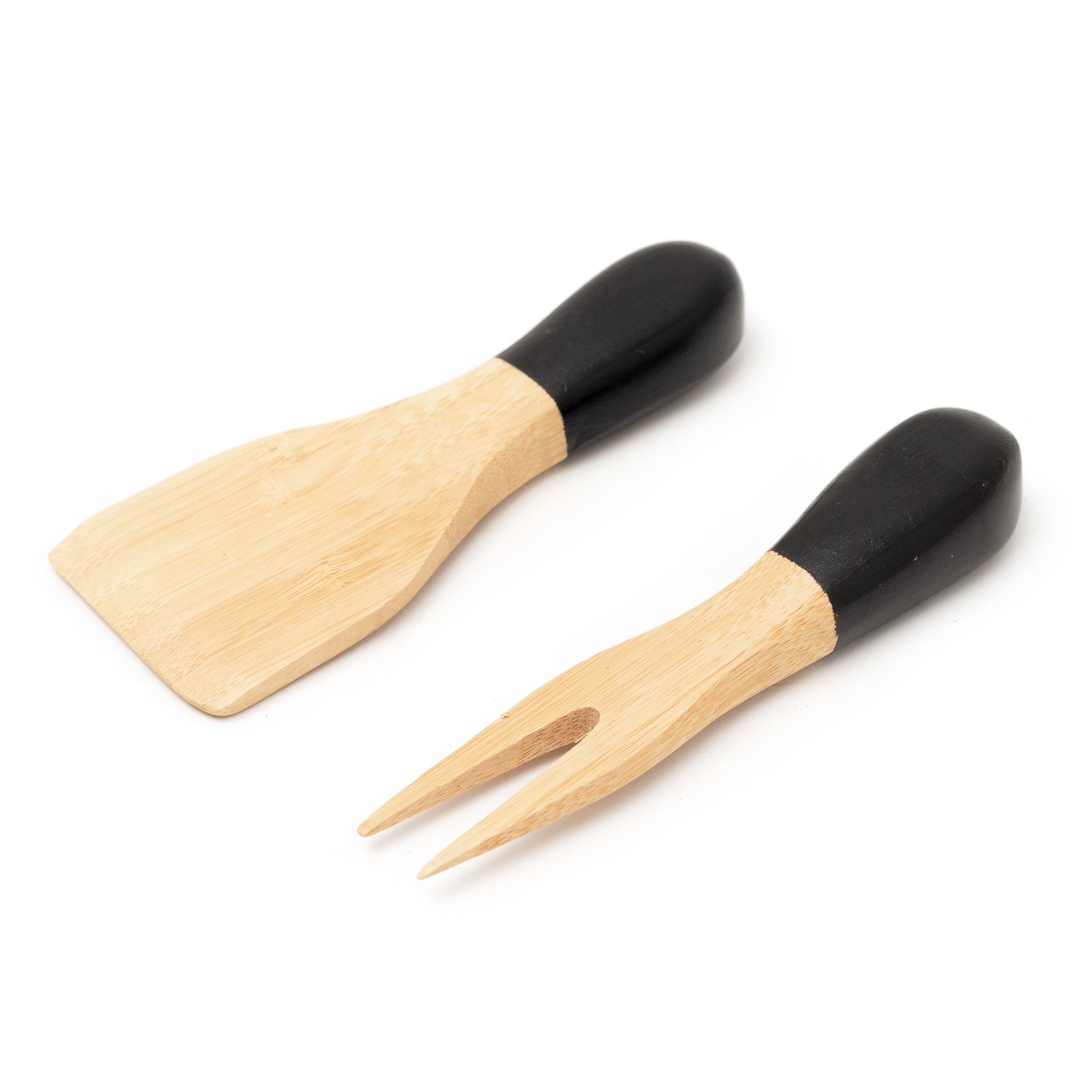 JOGO DE UTENSÍLIOS PARA QUEIJO DE BAMBU 2PCS PRETO - OIKOS - 3