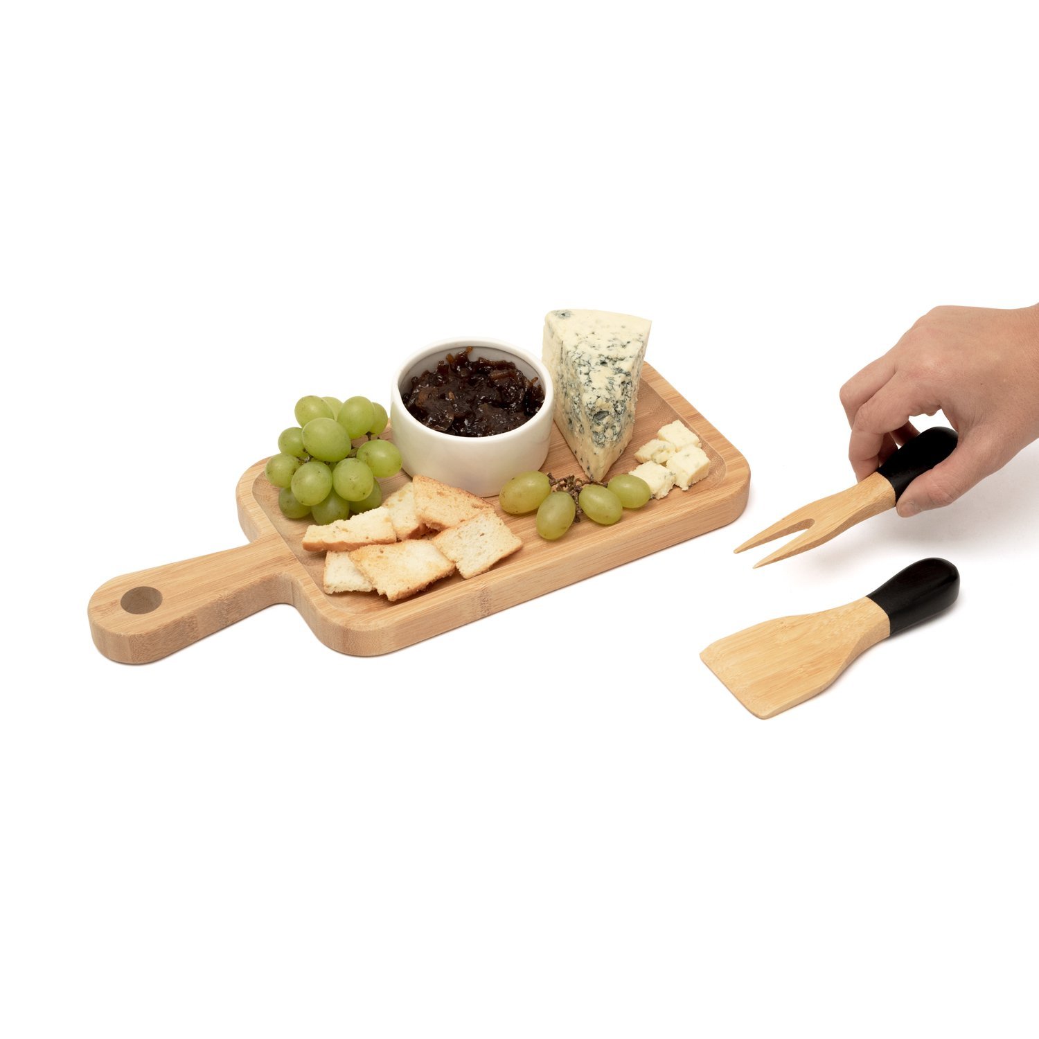 JOGO DE UTENSÍLIOS PARA QUEIJO DE BAMBU 2PCS PRETO - OIKOS - 4