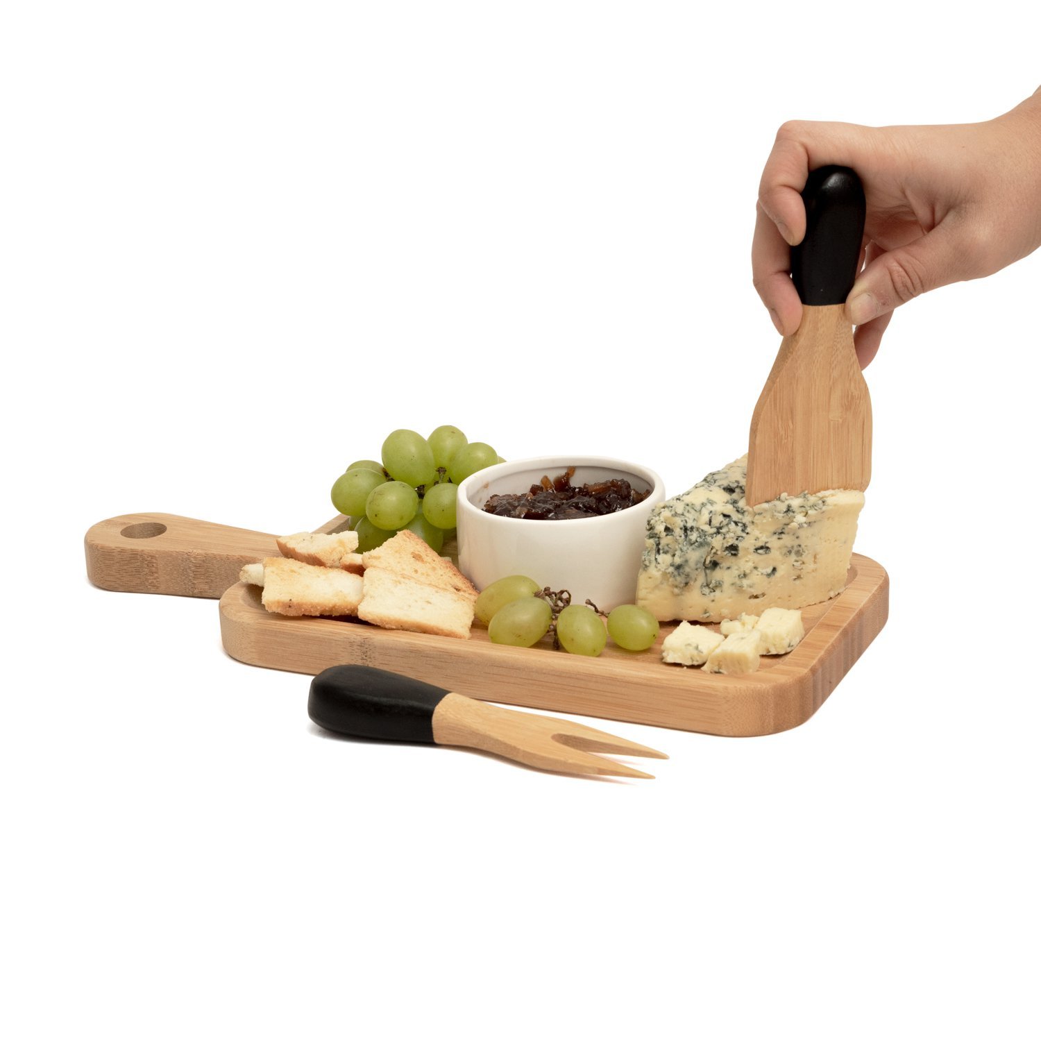 JOGO DE UTENSÍLIOS PARA QUEIJO DE BAMBU 2PCS PRETO - OIKOS - 5