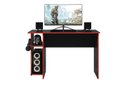 Ver imagem 2 de Conjunto Mesa para Escritório e Gamer + Armário Gamer Qmovi Preto Fosco/vermelho